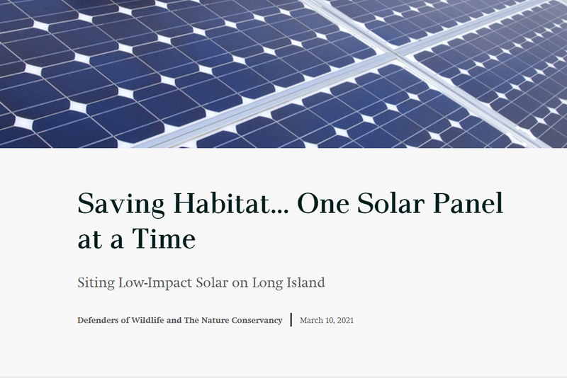 Saving Habitat... One Solar Panel at a Time