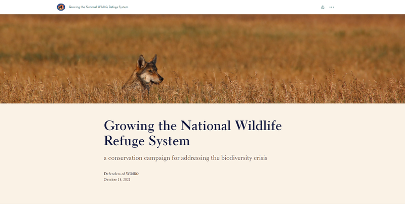 Growing the National Wildlife Refuge System
